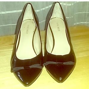 Black Bow Heels 1 inch